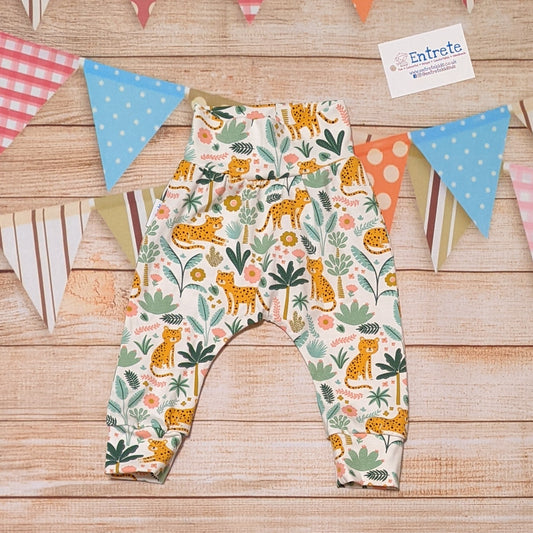 The gorgeous and elegant floral cheetah harem pants. Handmade using floral cheetah cotton jersey.