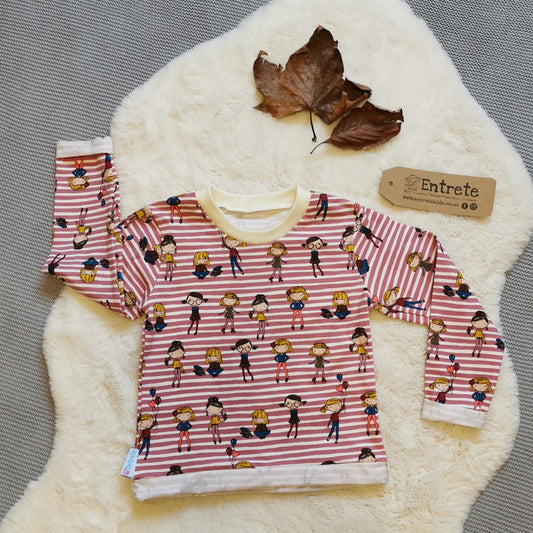 Long Sleeve T-Shirt - Girls on Pink Stripes