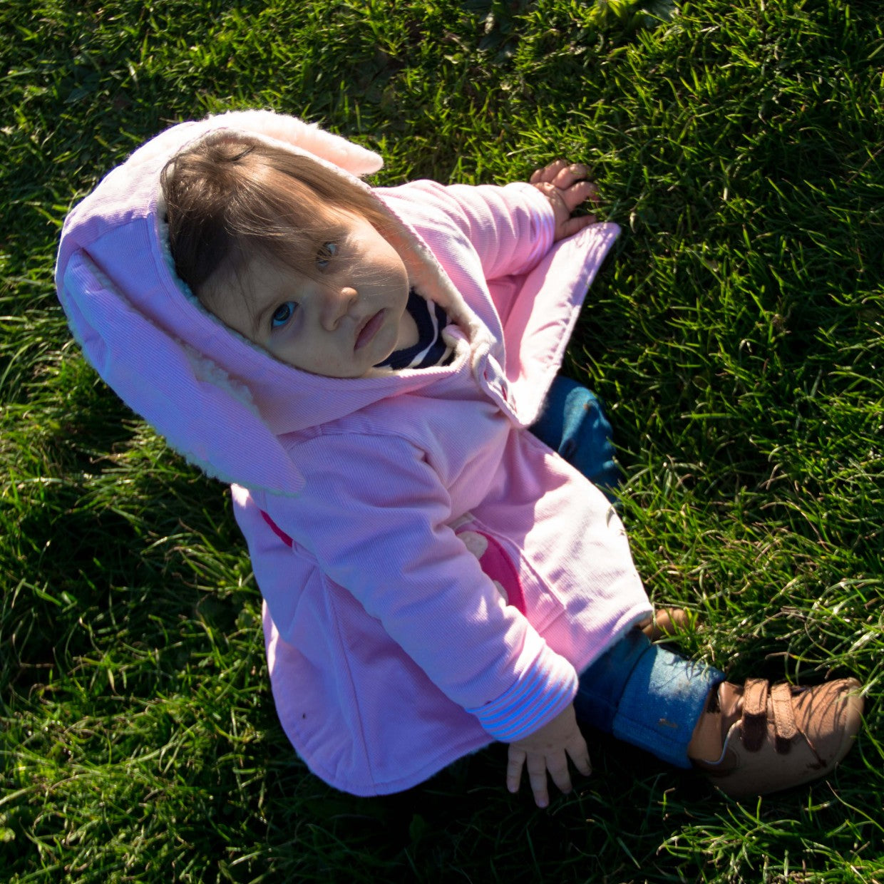 Girls Bunny Coat | Pink Paws Bunny / Sherpa Fur