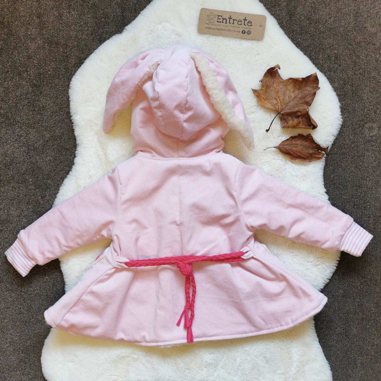 Girls Bunny Coat | Pink Paws Bunny / Sherpa Fur