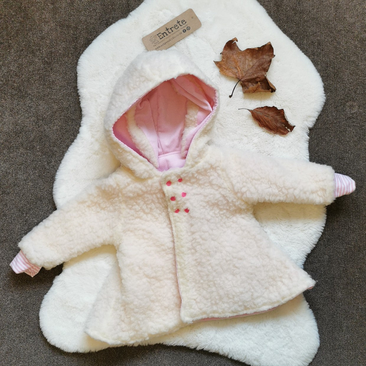 Girls Bunny Coat | Pink Paws Bunny / Sherpa Fur