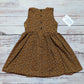 The cool camel leopard print girls dress. Handmade using soft and comfy organic cotton jersey. Shown from the rear.
