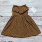 The cool camel leopard print girls dress. Handmade using soft and comfy organic cotton jersey. Shown with the back popper entry open.
