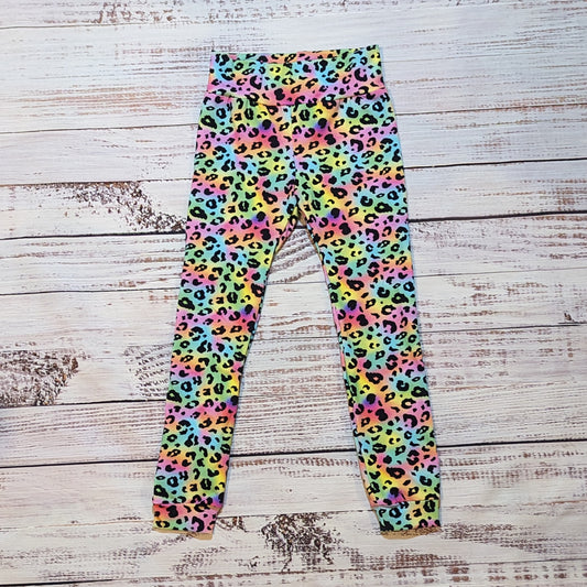 Gorgeous rainbow leopard print child and toddler leggings. Handmade using rainbow leopard print cotton jersey.