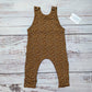The stylish camel leopard print sleeveless romper. Handmade using soft and comfortable organic cotton jersey.