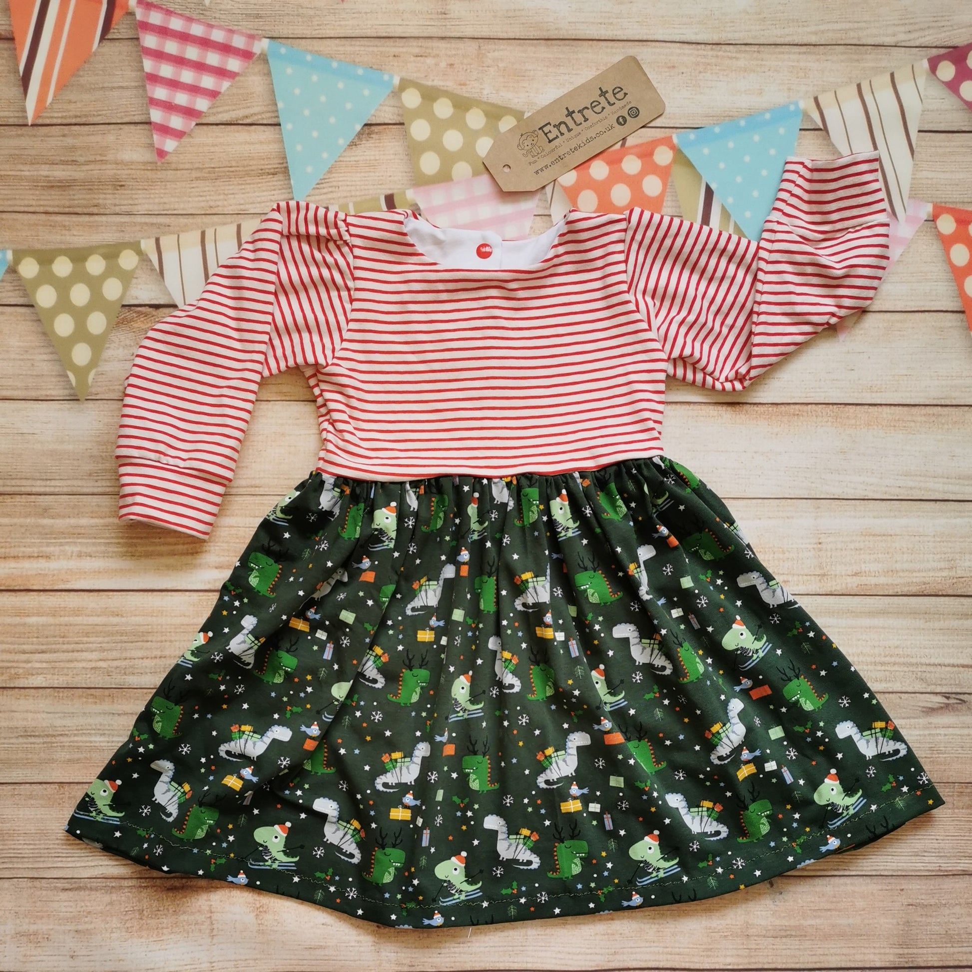 dinosaur christmas dress white christmas dresses Christmas Dinosaur Dress with Pockets