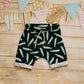 Harem shorts handmade from fun navy crocodiles cotton jersey. Featuring elasticated waist, rolled ends and lowered crotch.