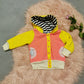 Reversible Popper Hoodie - Pink & Yellow/Abstract Stripes & Hearts