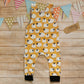 Rear of the fun mustard sheep romper, perfect for your little lamb. Handmade using mustard sheep and black cotton jerseys'.