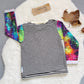 Long Sleeve T-Shirt - Monochrome Striped & Speckled Galaxy